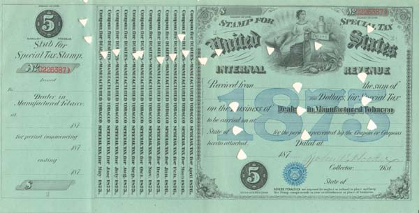 United States Internal Revenue - Special Tax Stamp